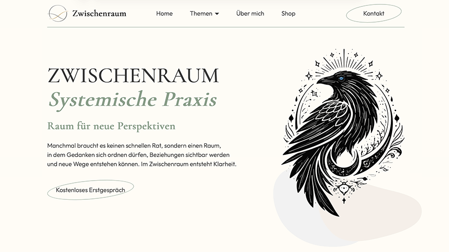 Screenshot Webseite Zwischenraum